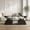 Black, variant on Modern Rectangular Coffee Table with 6 Storage Shelves - Black Engineered Wood