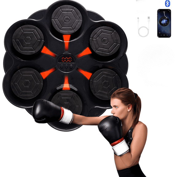 2025 Upgraded Music Boxing Machine - Interactive Punching Trainer, Large Size Wall Mounted Electronic Boxing Target with Adult & Kids Gloves, 9 Modes & 9 Speeds for Adults & Kids