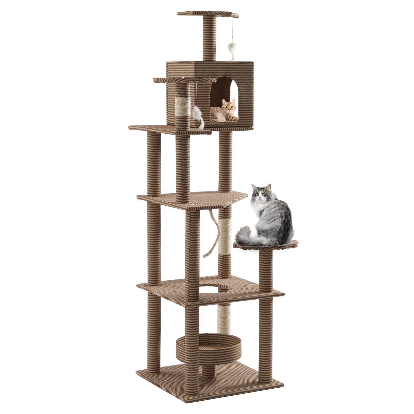 Loyalheartdy Floor to Ceiling Cat Tree, 5.5Ft Tall Cat Climbing Tree