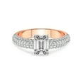thumbnail image 3 of 1 Carat IGI Certified Emerald Shape Lab Grown Diamond Engagement Ring | 14K Rose Gold |Casimer Side Stone Diamond Ring | FG-VS1-VS2 Quality Friendly Diamonds, 3 of 4