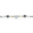 thumbnail image 2 of Gem Stone King 925 Silver and 10K Yellow Gold White Moissanite and Green Mystic Topaz and White Lab Grown Diamond Bracelet for Women (3.19 Cttw, Gemstone, Cushion 6MM, 7.5 inches, Made in Italy), 2 of 4