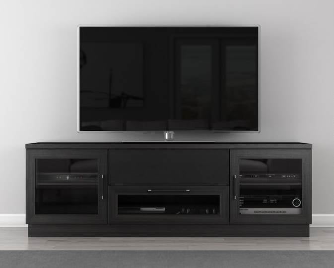 Contemporary Media Console in Ebony Finish