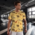 thumbnail image 3 of Wukai Cute Animals Print Men's Short-Sleeved Mesh T-Shirt,Quick-Dry Short Sleeve Workout T-Shirt-4X-Large, 3 of 8