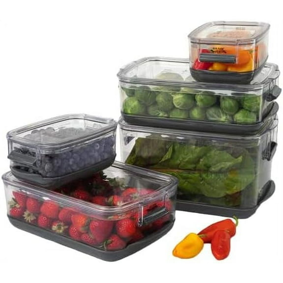 Cuisinart Progressive International Prepworks Clear Sealed Tight Food Storage Containers (5 Count)