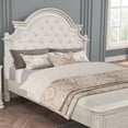 thumbnail image 4 of Roundhill Furniture Nelson French Traditional Tufted Upholstery Bed, Antique White, Queen, 4 of 12
