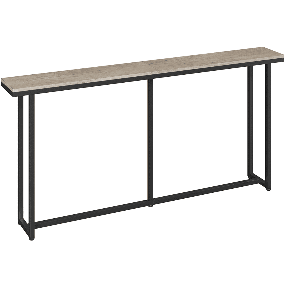 Renwick 63" L Modern Extended Console Table for Hallway Living Room, Gray