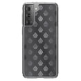 thumbnail image 1 of DistinctInk Clear Shockproof Hybrid Case for Galaxy S21+ PLUS 5G (6.7" Screen) - TPU Bumper, Acrylic Back, Tempered Glass Screen Protector - Silver Grey Black White Damask - Floral Damask, 1 of 2