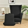 thumbnail image 3 of Wingback Chair Cover, Stretch Spandex Wing Chair Slipcovers 2 Piece, Wingback Armchair Sofa Slipcover Super Soft Fabric Furniture Protector with Elastic Bottom for Living Room Bedroom Hotel C108, 3 of 3