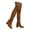 Brown, variant on Women's Over The Knee Boots Chunky Heel Sudue Slouchy Stretch Thigh High Booties with Side Zipper