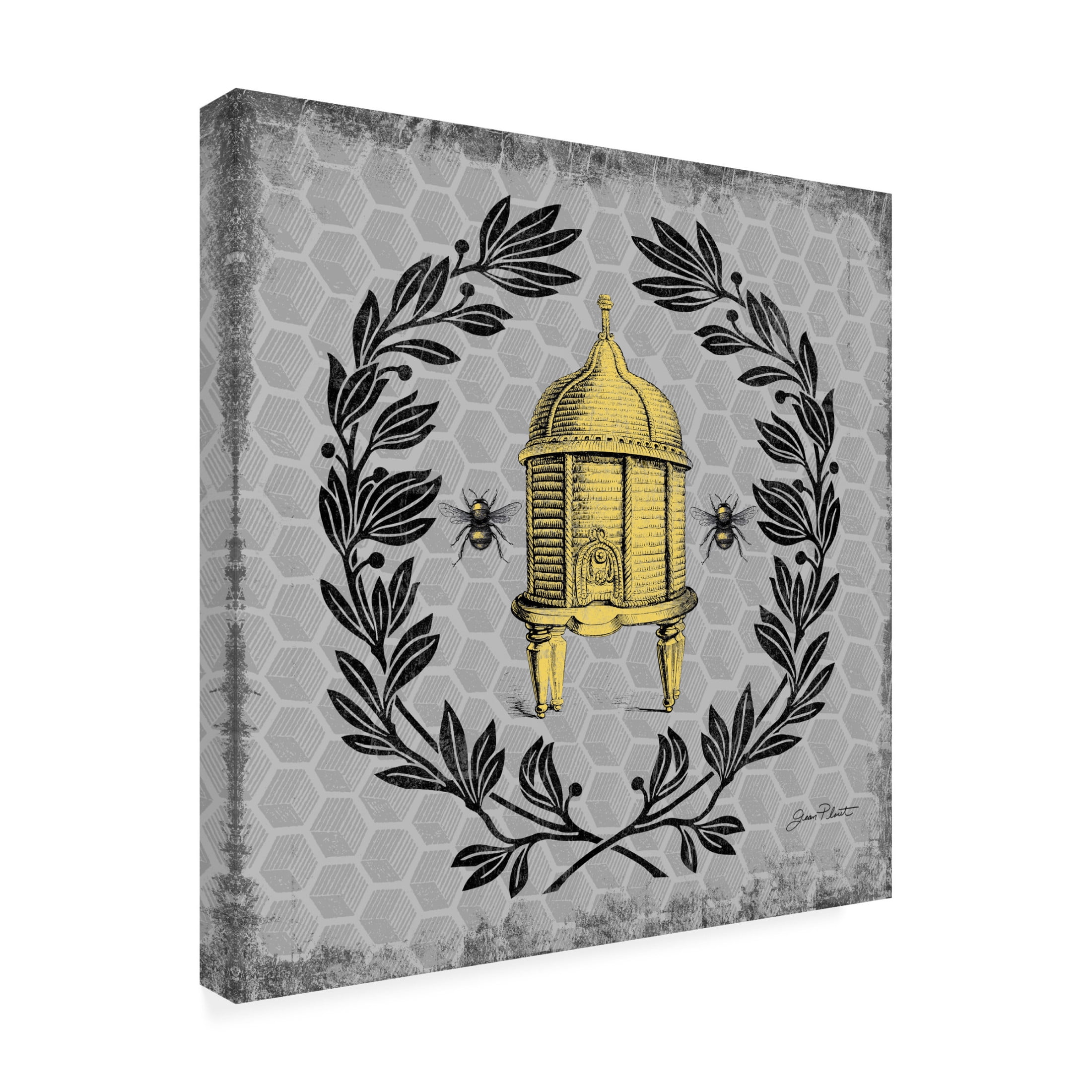 Canvas Wall Art - Jean Plout 'Bee Memories D' Wall Art for Living Room, Bedroom, or Office Décor by Trademark Fine Art - 24 x 24 Inches