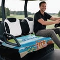 thumbnail image 4 of Bulopur Golf Seat Covers for Cart Soft Breathable Golf Cart Seat Towel Blanket with 4 Front Pockets& Nonskid Bottom Suitable for EZGO, Yamaha, Club Car, 4 of 8