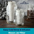 thumbnail image 2 of Cold Brew Filter for Mason Jar Wide Mouth Coffee Maker, UPGRADED Stainless Steel Mesh with 2 Silicone Seals (1 Quart 32 Ounces), 2 of 4