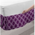 thumbnail image 2 of Oriental Bed Skirt, Wavy Bordered Diagonal Tiles with Abstract Flower Motifs at the Centre, Elastic Bedskirt Dust Ruffle Wrap Around for Bedding Decor, 4 Sizes, Pale Mauve and Purple, by Ambesonne, 2 of 2