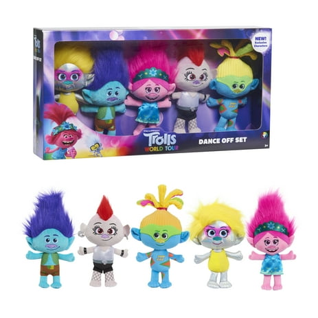 Trolls World Tour Dance Off Plush Set, 5 pieces, Ages 3 +