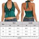 thumbnail image 2 of Chaleco Y2K Chica Chaleco de encaje con cuello en V profundo Poliéster Sin espalda Halter Tank Top (Verde L) Ygjytge Verde T L para Mujer, 2 of 7