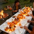 thumbnail image 6 of Fall Decorations for Home, 71 inch Fall Garland with Lights, Glowing Artificial Maple Leaves Home Decor Thanksgiving and Halloween, Bright colors, 6 of 9