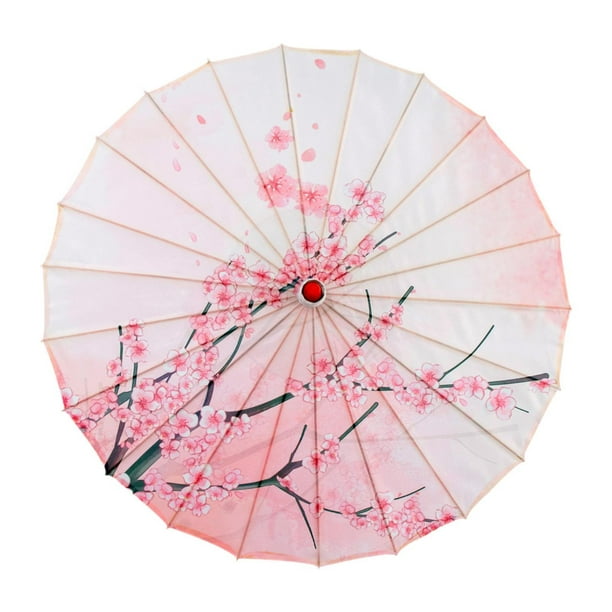 Paraguas de papel engrasado chino con estampado floral, decorativo para mujer, para vacaciones y bodas. Estilo E