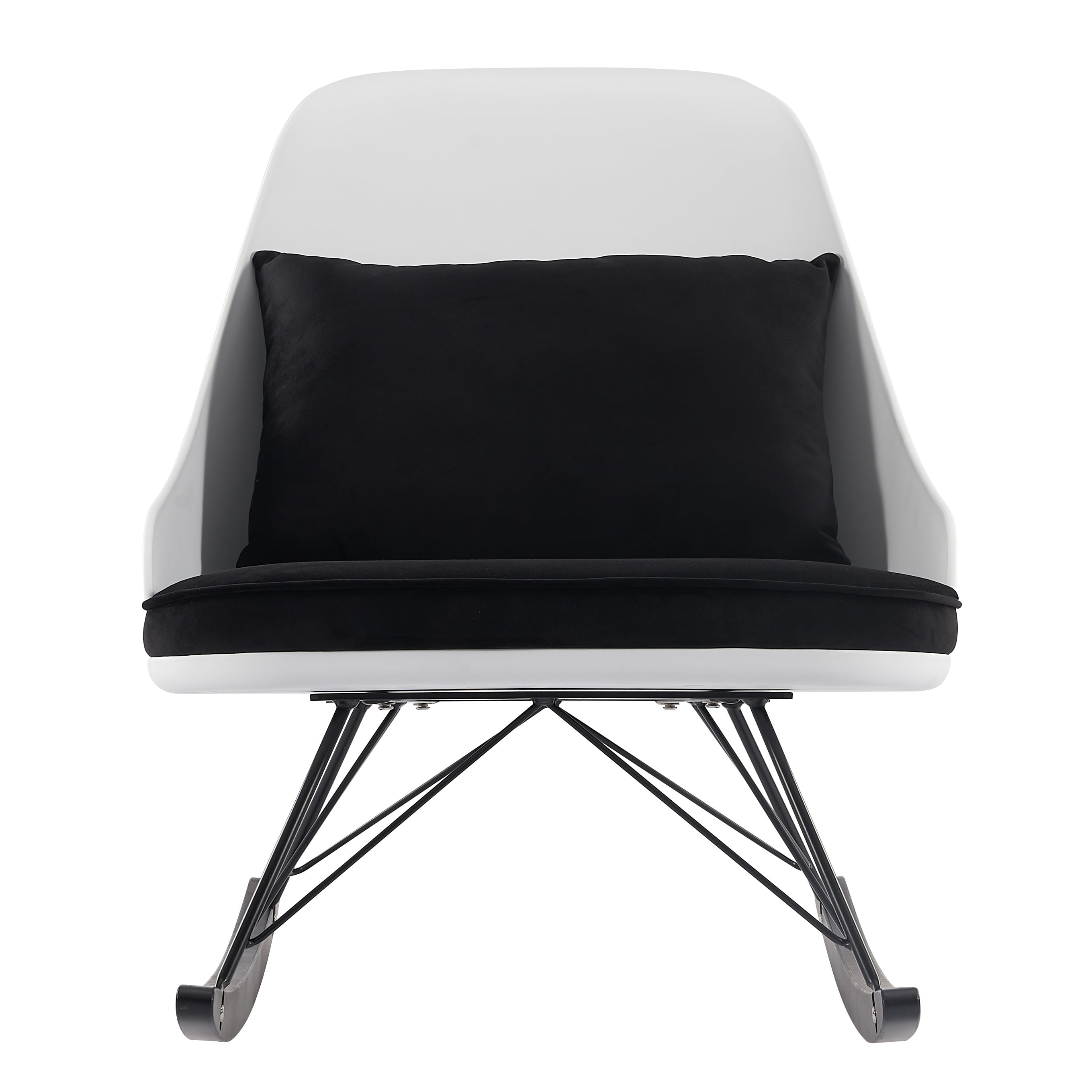2xhome White Modern Large Rocking Chair with Cushion, Set of 1, 1 piece