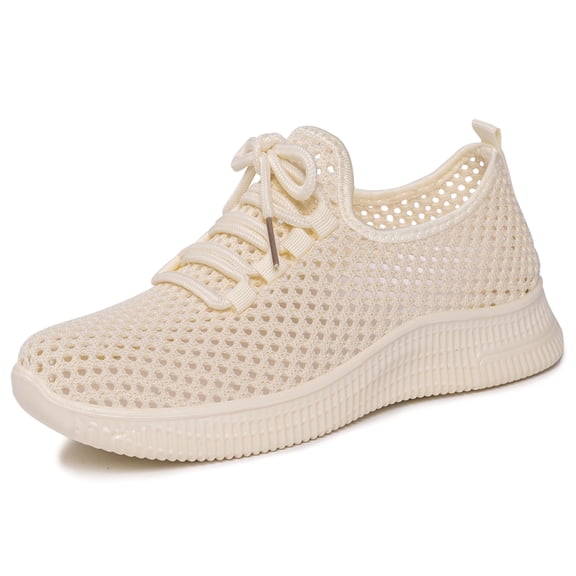 Women's Walking Sneakers - Lightweight Breathable Anti Slip Mesh Shoes for Running Workout
