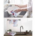 thumbnail image 5 of Pink Red Roses Kitchen Dish Towels for Drying Dishes Set of 3, Spring Floral Butterflies Abstract Art Waffle Weave Microfiber Hand Tea Bathroom Towels Quick Dry & Absorbent Towel 12x12, 5 of 7