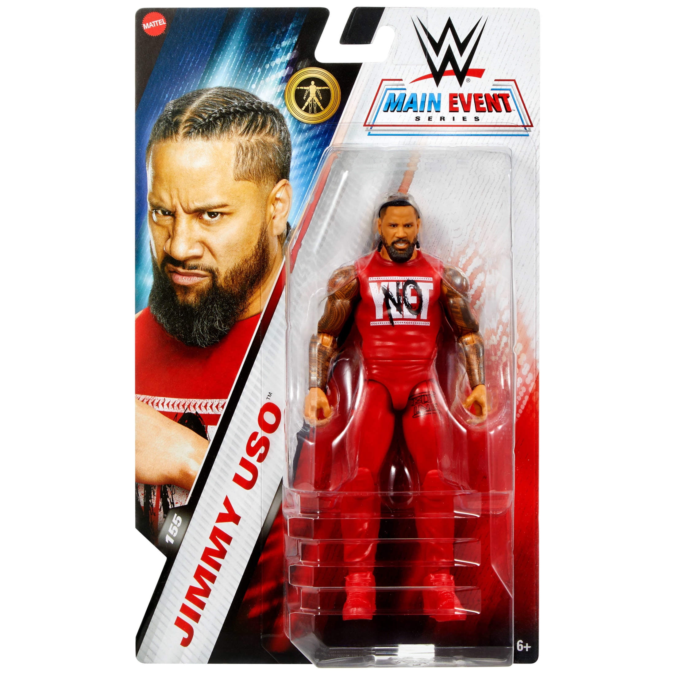 WWE Jimmy Uso Action Figure, Main Event Series #155 6-inch Collectible Superstar with Articulation