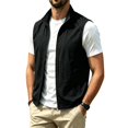 thumbnail image 2 of Maqroz Mens Vests Outerwear Lightweight Sleeveless Jackets Stand Collar Full Zip Windbreaker Casual Golf Waistcoat for Spring Travel and Outdoor Activities, 2 of 8