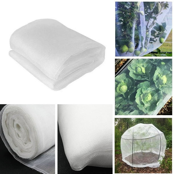 Wweixi Vegetable Mesh Netting Anti-Insect Nylon Garden Netting Cover Reusable Greenhouse Plants Screen Net White 2.4*7.3m