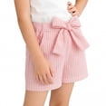 thumbnail image 4 of FRSASU Toddler Girl's Shorts Gingham Plaid Print Casual Bow Elastic Waist Short Pants Summer Children Shorts Pink, 4 of 5