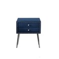 thumbnail image 6 of 2 Piece Bedroom Sets with Queen Size Platform Bed and Nightstand, Button Tufted Upholstered Platform Bed with Nail Head Trim Headboard for Adults, No Box Spring Required, Blue, 6 of 7
