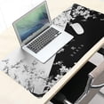 thumbnail image 2 of Black and White Cherry Blossom Gaming Mouse Pad XL，Large Mouse Pad Japanese Sakura Death Life Mouse Mat Desk Pad, Extended Stitched Non-Slip Rubber Edges Mousepad 31.5 X 11.8 Inch, 2 of 6
