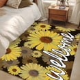 thumbnail image 4 of Hallway Runner Rugs 2.7x5 Ft, Spring Daisy Non Slip Area Rugs for Kitchen Bedroom Entryway, Botanical Brown Yellow Flowers Oil Painting Washable Carpet Runner Rug Floor Mats for Bedroom Home Decor, 4 of 8