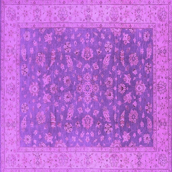 Ahgly Company Indoor Square Oriental Purple Traditional Area Rugs, 3' Square