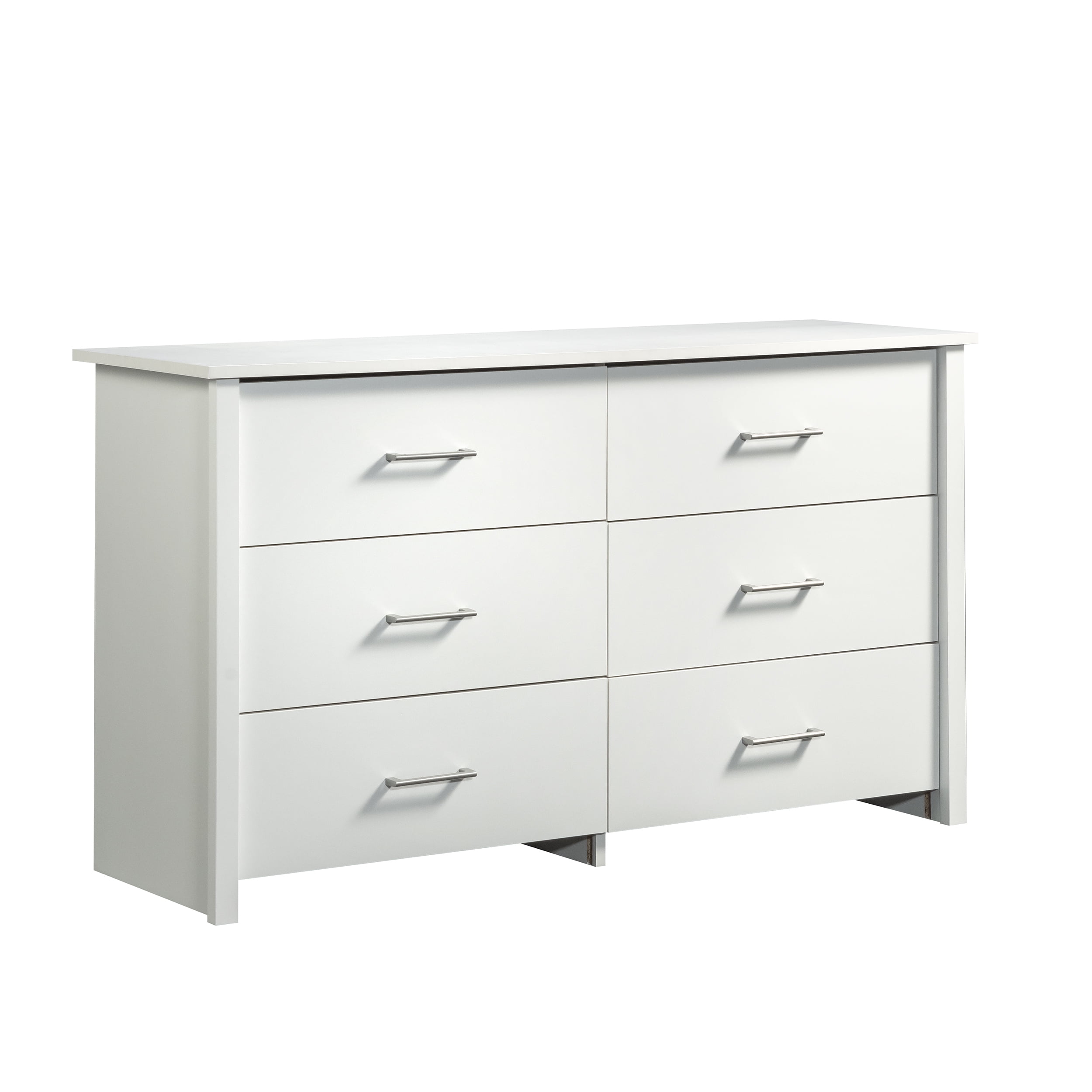 Mainstays Hillside 56.8" Wide 6-Drawer Dresser, Soft White Finish
