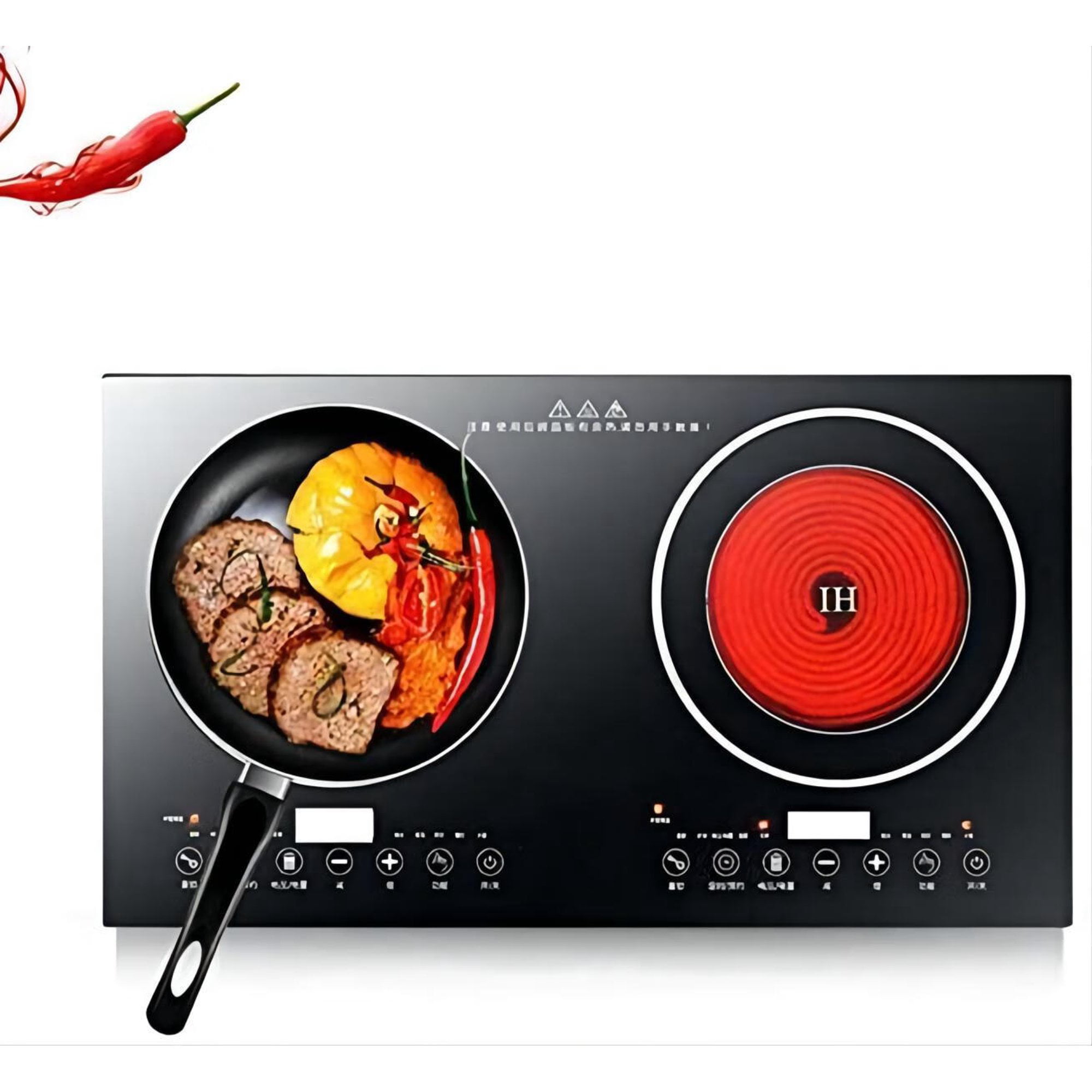 2400W Double Induction Cooktop Digital Induction Cooker Dual Burner  Portable