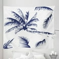 thumbnail image 1 of Psychedelic Tapestry, Silhouette of Coconut Palm Tree with Psychedelic Details Dreamy Nature Theme Design, Fabric Wall Hanging Decor for Bedroom Living Room Dorm, 5 Sizes, Indigo, by Ambesonne, 1 of 1