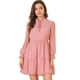 thumbnail image 1 of Minivestido Allegra K tipo babydoll de lunares suizos con volantes y cuello anudado Rosa S, 1 of 6