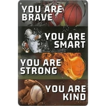 Tin Sign Room Accessories for Teen Boys-Sport Room Decor for Boys,Motivational Wall Decor Sign for Boys Bedroom Gifts 8x12inch