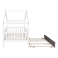 thumbnail image 5 of Gewnee Pine Wood Twin Size House Bed with Trundle and Roof for Kids,White, 5 of 8