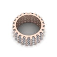 thumbnail image 3 of Natural 6.60Ct Round Cut Diamond 3Row Women's Anniversary Wedding Eternity Band Ring Solid 18k Rose Gold H SI2, 3 of 3