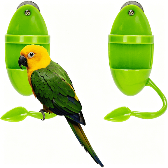 XIBUFE 2Pcs Plastic Cuttlebone Holder Bird Feeding Cup Rack-Fruit&Gnawing Accessories for Bird Cage&Parrot