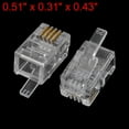 thumbnail image 2 of Unique Bargains 50 Pcs 4P4C RJ9 Jack Connector Clear for Telephone Cable Wire, 2 of 2