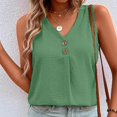 thumbnail image 4 of Camisole Tops for Women Sleeveless Solid Color V Neck Buttoned Casual Vest Womens Summer Tank Tops, 4 of 4