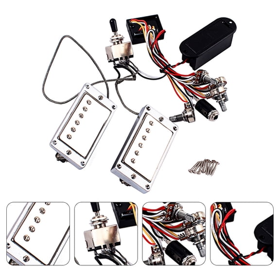 MLINS 1 Set Guitar Pickup Set Guitar Replacement Parts Humbucker with Battery Box