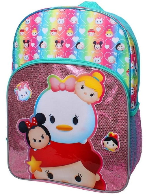 Disney TSUM TSUM Large Pink Backpack with Pocket Size 30x42x14cm 
