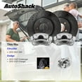thumbnail image 2 of AutoShack Front Vented Drilled & Slotted E-Coated Brake Rotors Black Finish + Calipers 4-PC Brake Kit Replacement for 2012-2021 Dodge Charger 2012-2021 Dodge Challenger NightGuard 13.58" (345 mm), 2 of 4