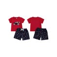 thumbnail image 2 of BemeyourBBs Toddler Baby Boy 4th of July Outfit Infant Baby Boys Independence Day Summer Clothes Short Sleeve Embroidery USA Flag in Truck T-shirt with Stars Print Shorts Set, 2 of 9