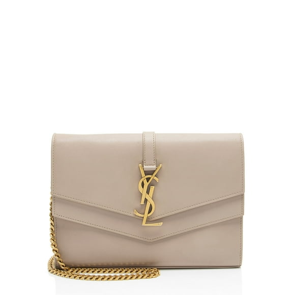 Pre-Owned Saint Laurent Leather Monogram Sulpice Chain Wallet