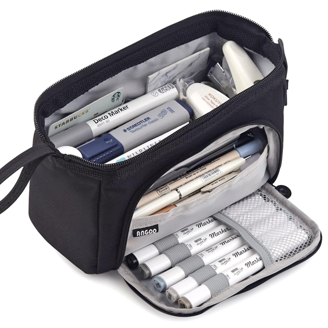 Estuche para lápices de gran capacidad, estuche para bolígrafos de mano, cosmético, regalo portátil para oficina, escuela, adolescente, niña, niño, hombre, mujer, adulto (verde)