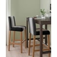 thumbnail image 2 of Black Gray Ombre Bar Stool Covers Set of 6, Vintage Country Wooden Stretch Washable Bar Chair Covers with Backs, Removable Pub Counter Height Chair Cover for Kitchen Dining Room Cafe, 2 of 7