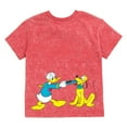 thumbnail image 5 of Disney Mickey Mouse Donald Duck Pluto Little Boys Vintage Wash Drop Shoulder T-Shirt & Shorts Outfit Set Red 7-8, 5 of 5